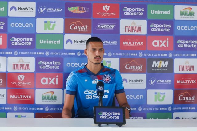 Gabriel Xavier destaca confiança e trabalho coletivo do Bahia antes do confronto contra o Palmeiras