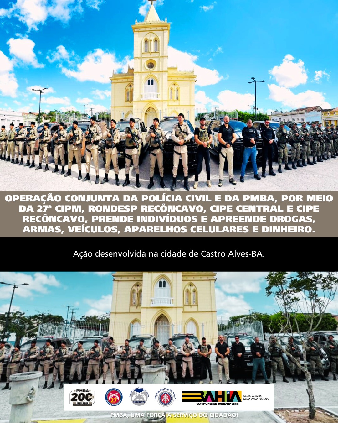 AÇÃO INTEGRADA DA POLÍCIA CIVIL E DA POLÍCIA MILITAR DEFLAGRA A OPERAÇÃO PAX NOCTURNA EM CASTRO ALVES