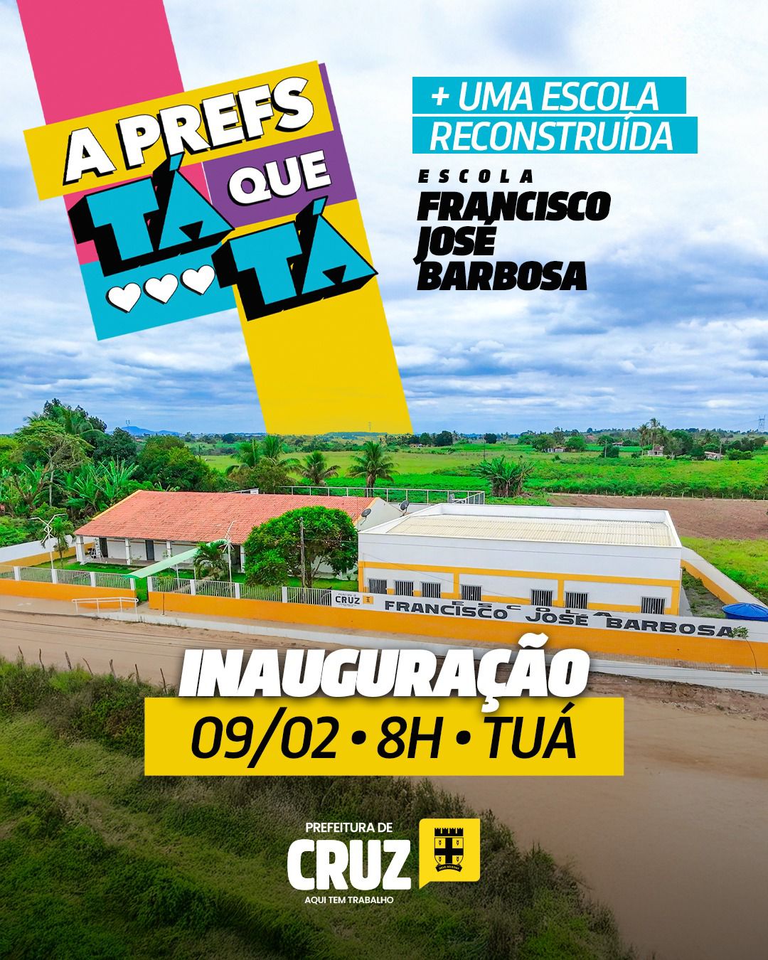 Escola do Tuá é inaugurada nesta segunda (09) com estrutura totalmente reconstruída