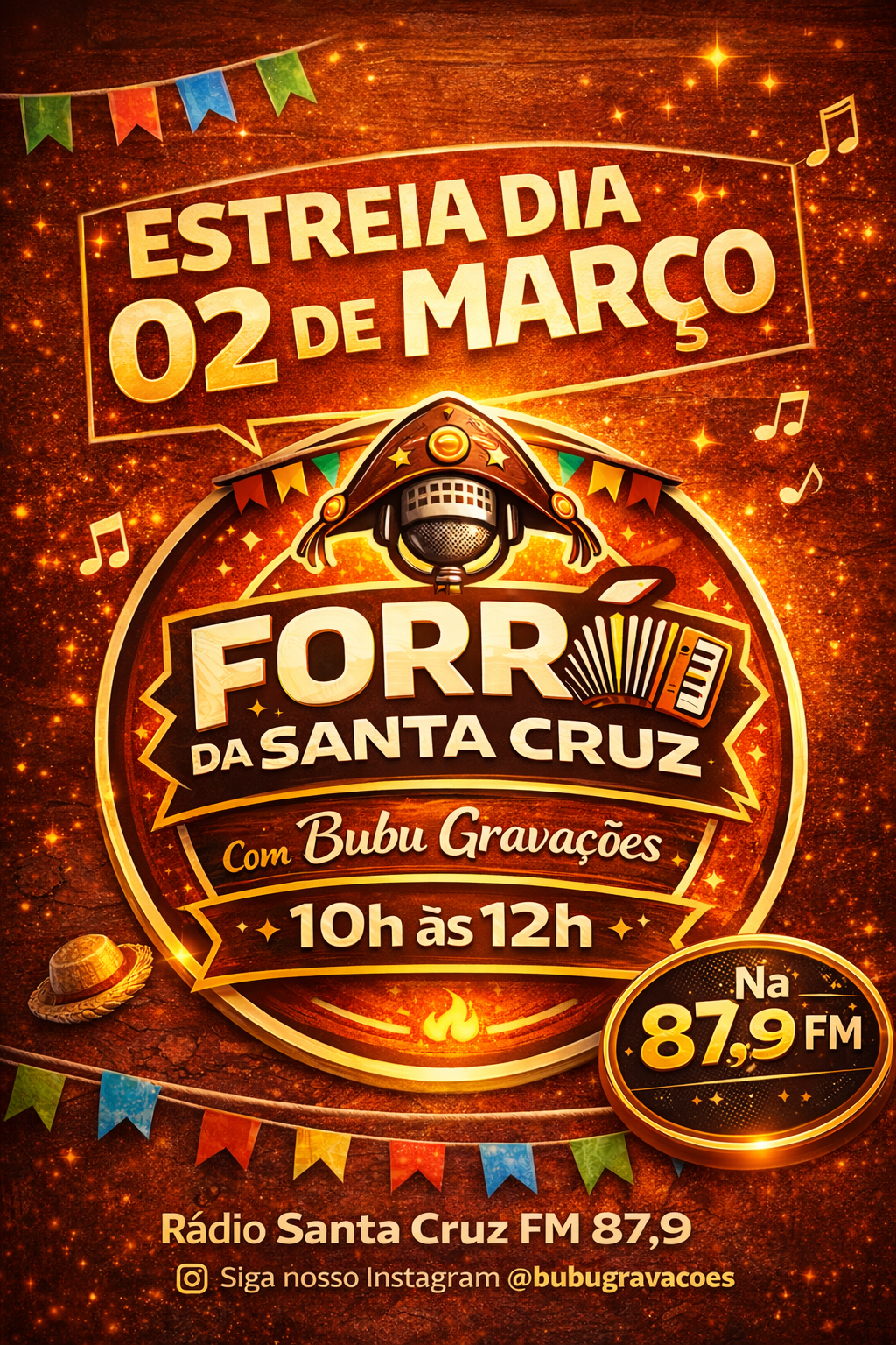 ELE VOLTOU! Bubu Gravações retorna a rádio Santa Cruz FM 87,9 no comando do Forró da Santa Cruz