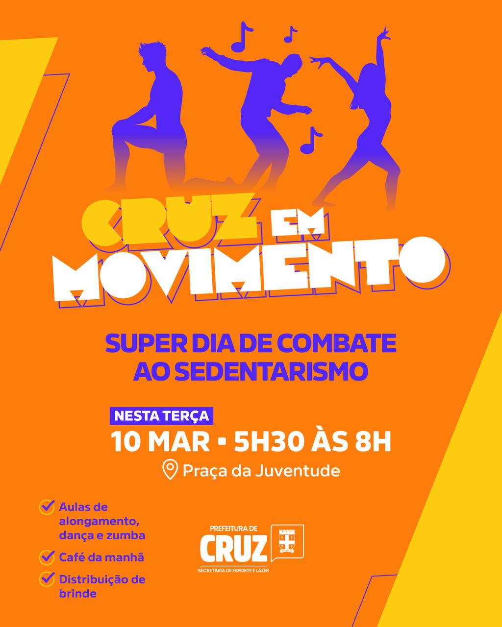 Prefeitura promove amanhã ação de combate ao sedentarismo na Praça da Juventude