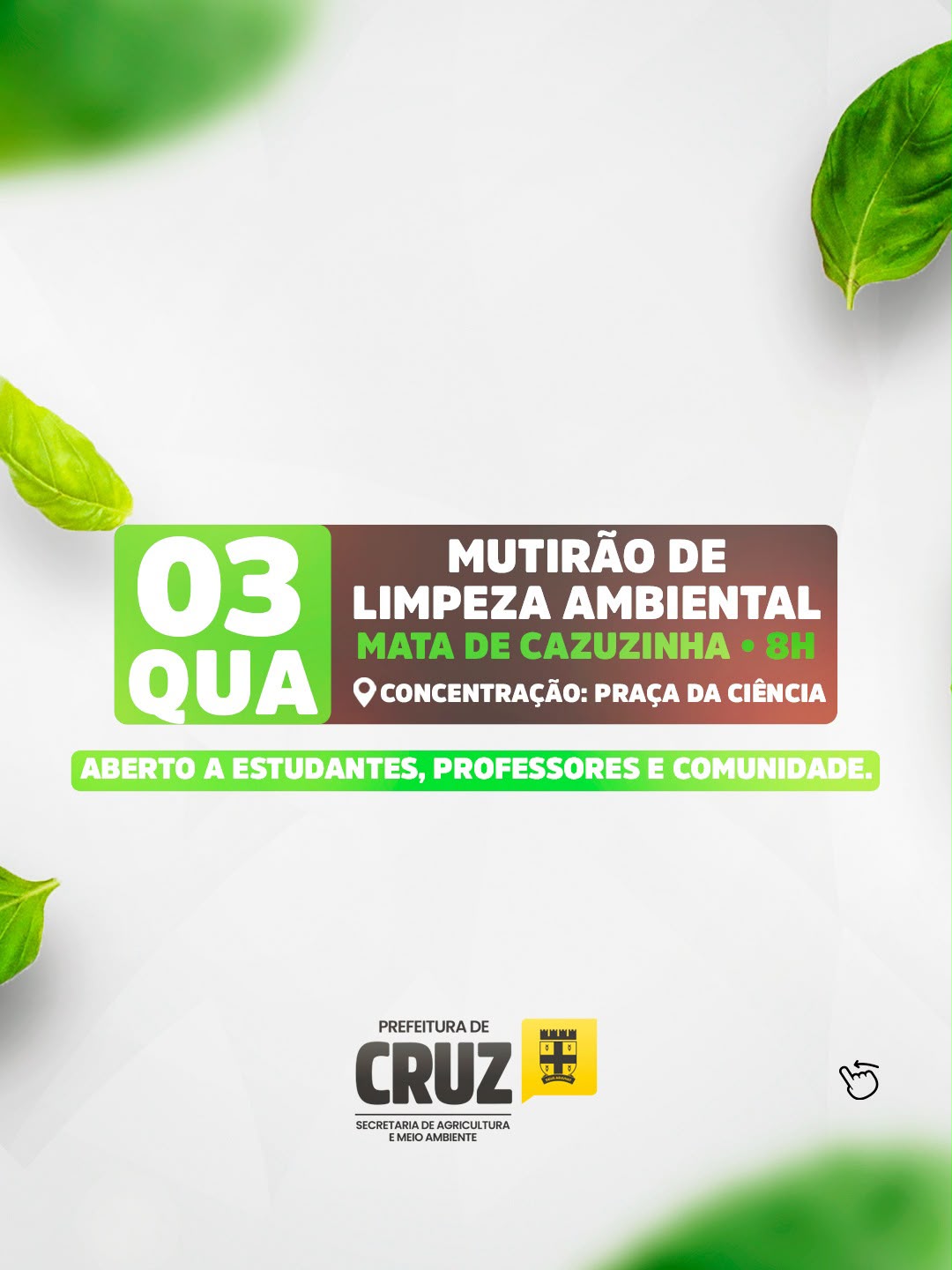 Mutirão de limpeza da Mata de Cazuzinha marca programação da Semana do Meio Ambiente nesta quarta-feira (3)
