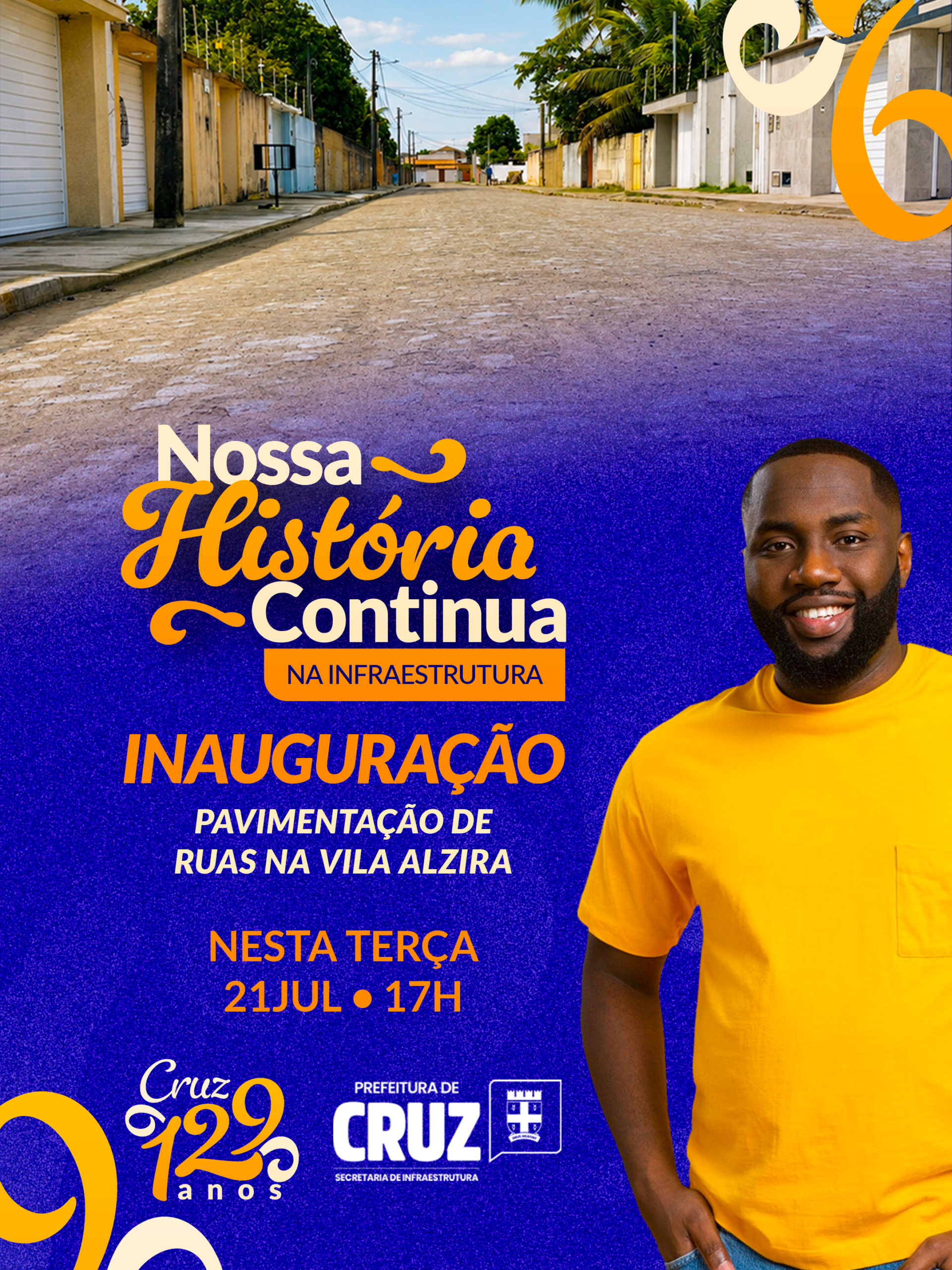 Prefeitura de Cruz das Almas inaugura primeira etapa da pavimentação do Vila Alzira nesta terça-feira (21)