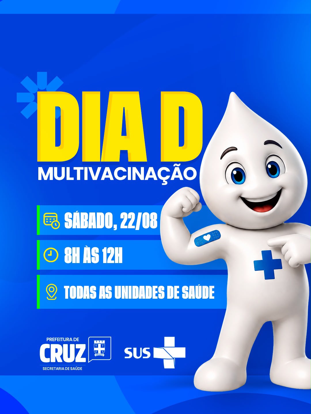 Prefeitura de Cruz realiza Dia D de Multivacinação para crianças e adolescentes